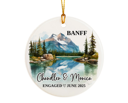 Banff Engagement Ornament Custom Gift Souvenir Bauble Present