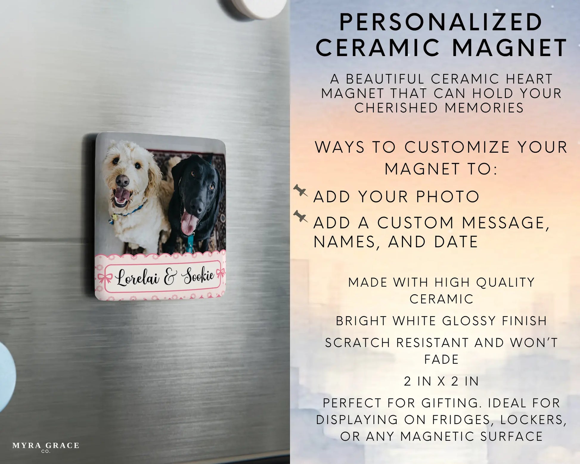 Dog Magnet Custom Personalized Gift Souvenir Present. Infographic