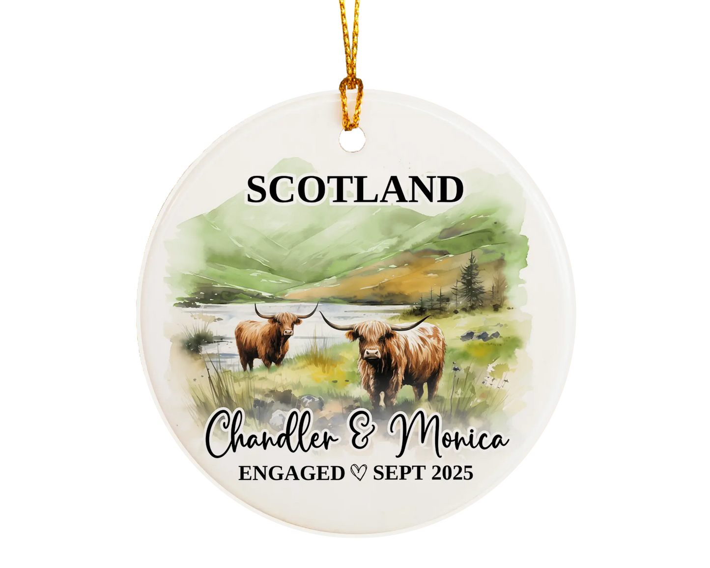 Scotland Engagement Ornament Custom Gift Souvenir Bauble Present