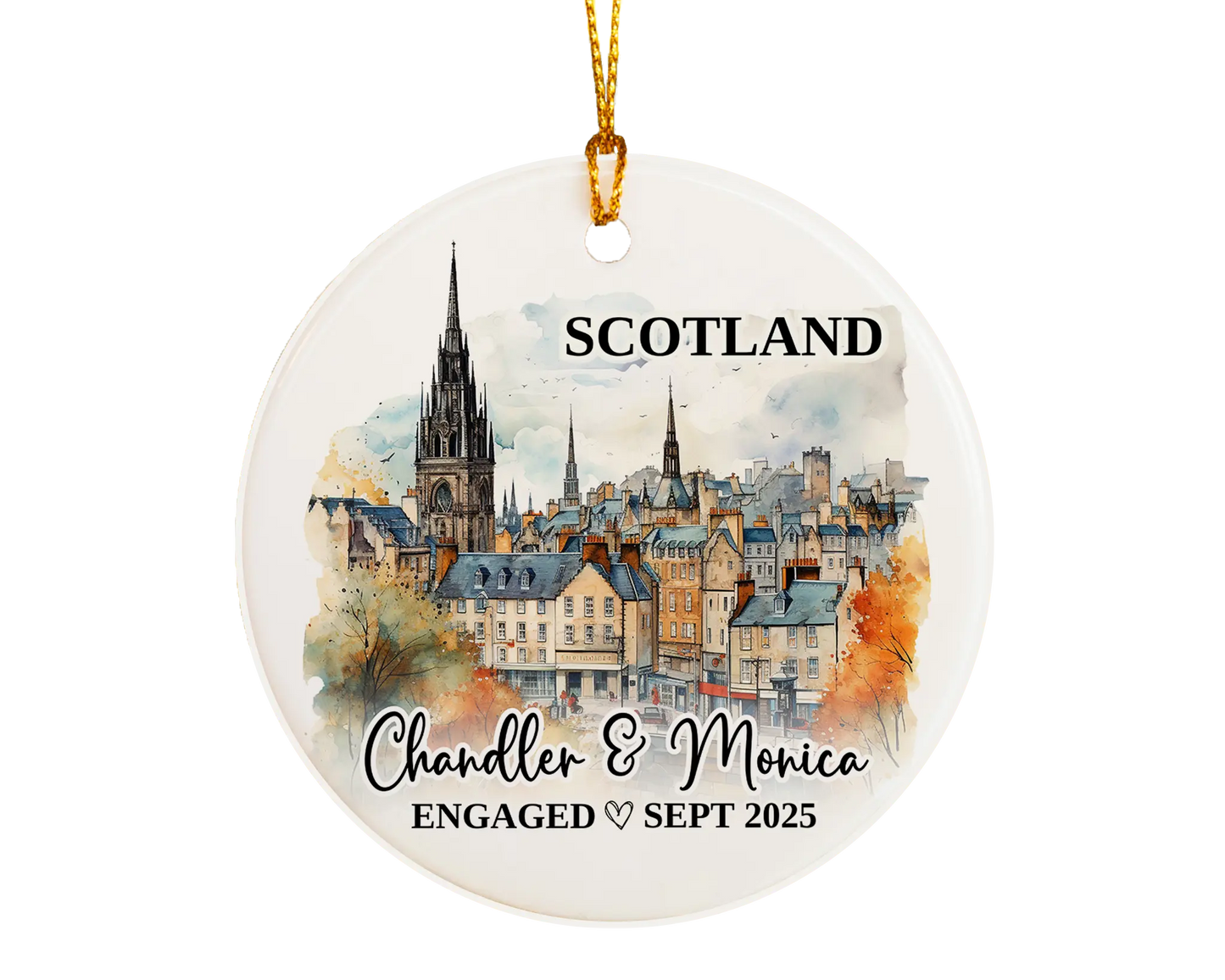 Scotland Engagement Ornament Custom Gift Souvenir Bauble Present