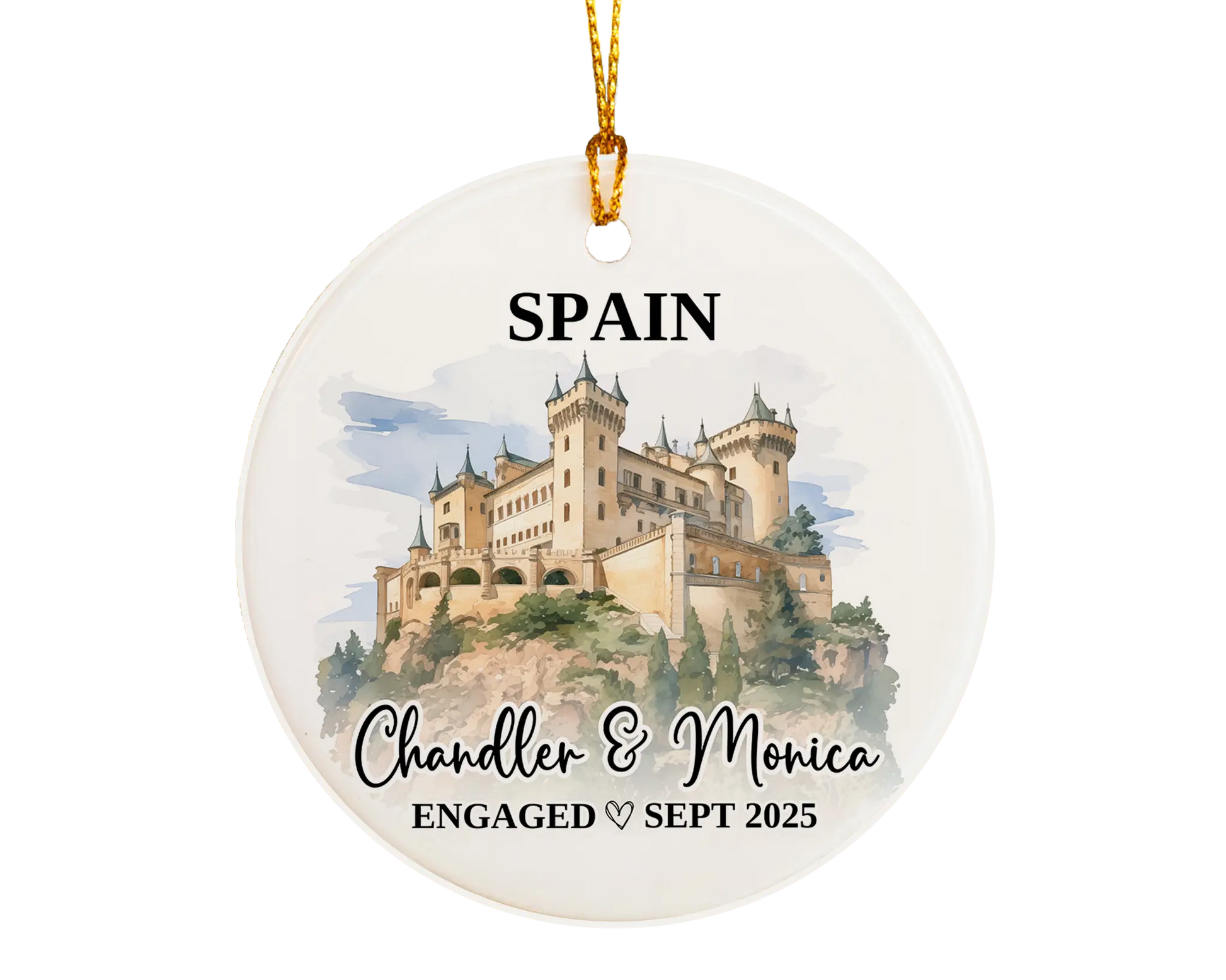 Spain Engagement Ornament Custom Gift Souvenir Bauble Present
