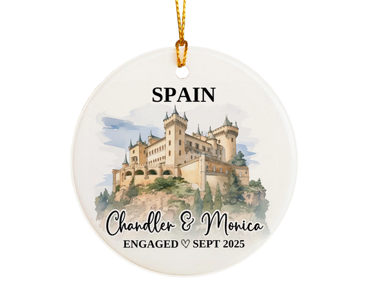 Spain Engagement Ornament Custom Gift Souvenir Bauble Present