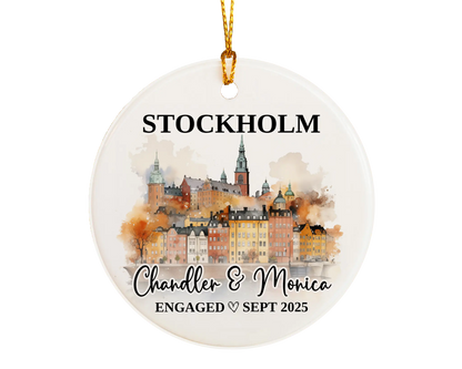 Stockholm Engagement Ornament Custom Gift Souvenir Bauble Present