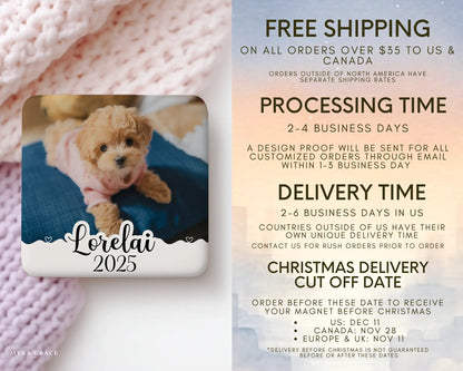 Puppy Magnet Custom Personalized Gift Souvenir Present. Free shipping