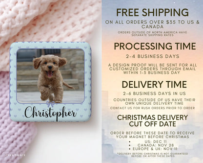 Dog Magnet Custom Personalized Gift Souvenir Present. Free shipping