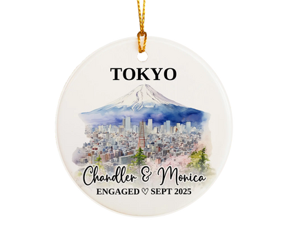 Tokyo Engagement Ornament Custom Gift Souvenir Bauble Present