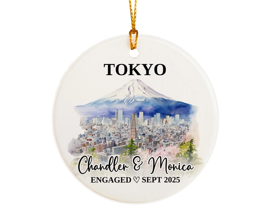 Tokyo Engagement Ornament Custom Gift Souvenir Bauble Present