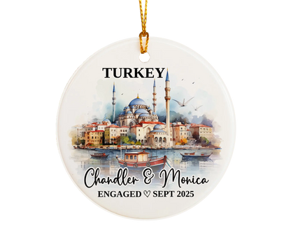 Turkey Engagement Ornament, Turkey Bauble
