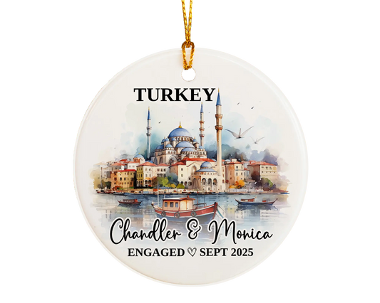 Turkey Engagement Ornament, Turkey Bauble