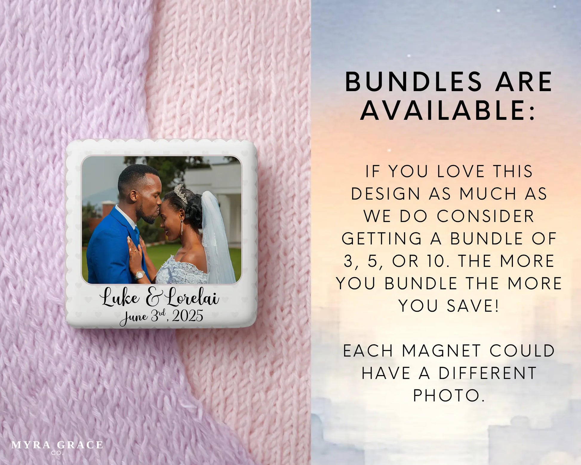 Wedding Magnet Custom Personalized Gift Souvenir Present. Bundles are available