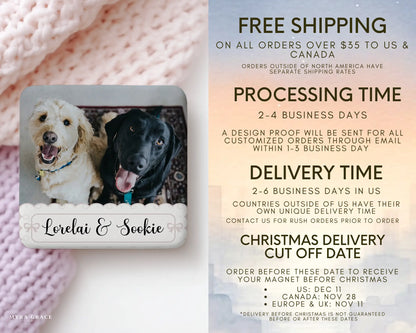 Dog Magnet Custom Personalized Gift Souvenir Present. Free shipping