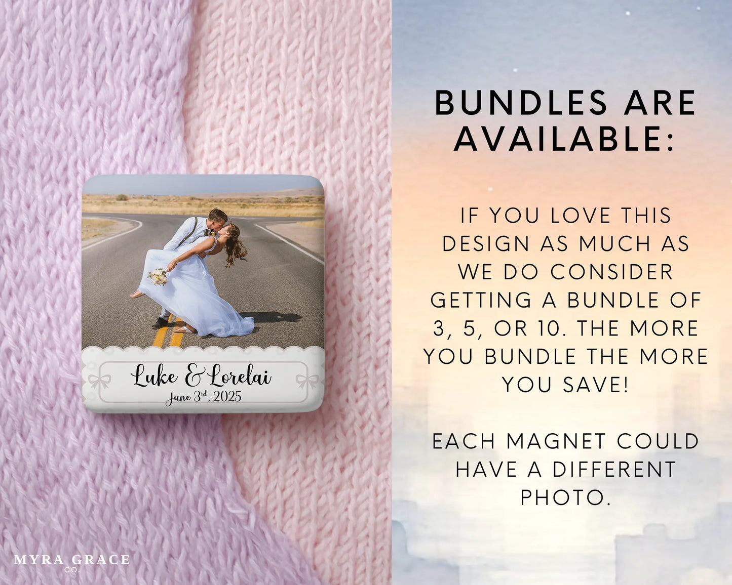 Wedding Magnet Custom Personalized Gift Souvenir Present. Bundles are available