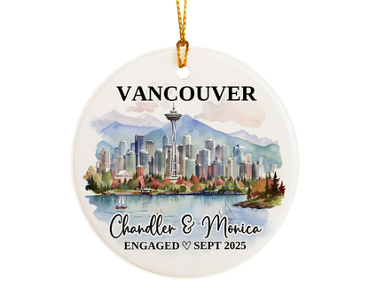 Vancouver Engagement Ornament Custom Gift Souvenir Bauble Present