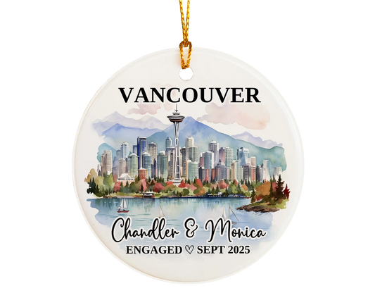 Vancouver Engagement Ornament Custom Gift Souvenir Bauble Present