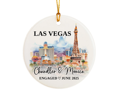 Las Vegas Engagement Ornament Custom Gift Souvenir Bauble Present