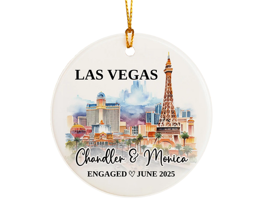 Las Vegas Engagement Ornament Custom Gift Souvenir Bauble Present