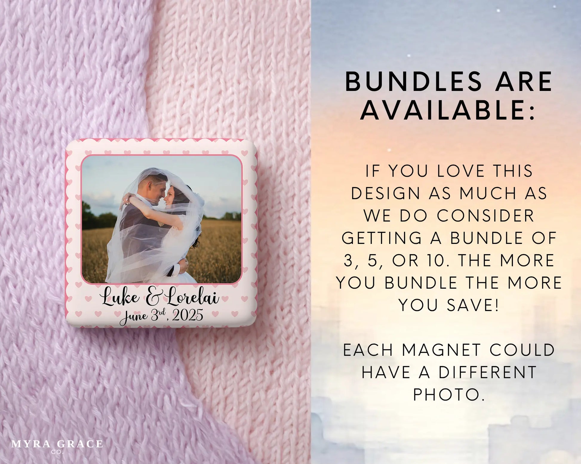 Wedding Magnet Custom Personalized Gift Souvenir Present. Bundles are available
