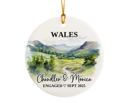 Wales Engagement Ornament Custom Gift Souvenir Bauble Present