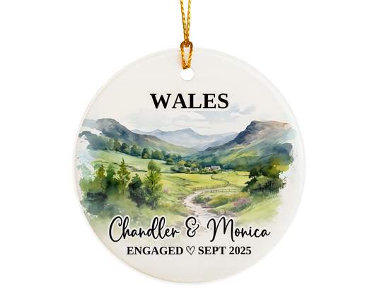 Wales Engagement Ornament Custom Gift Souvenir Bauble Present